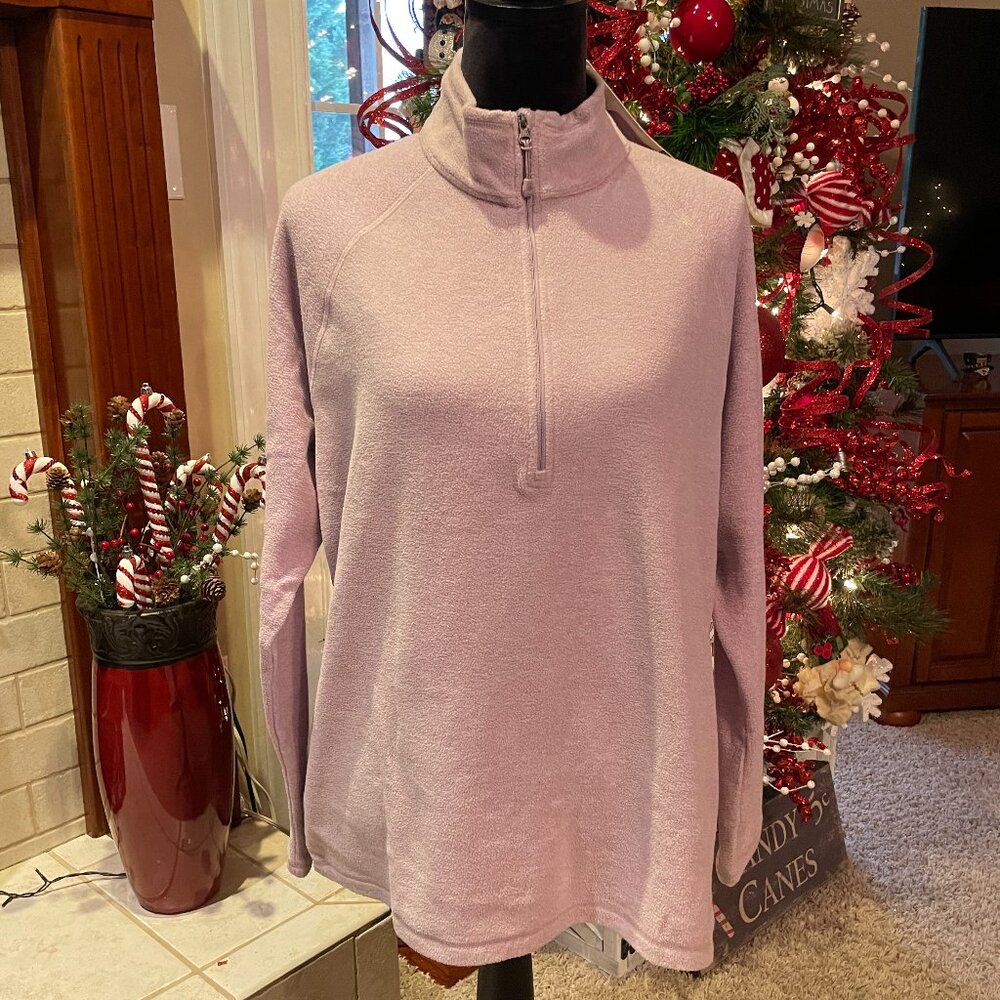 NWT EDDIE BAUER Women's XL Fleece 1/4 Zip Dusty Lavendar